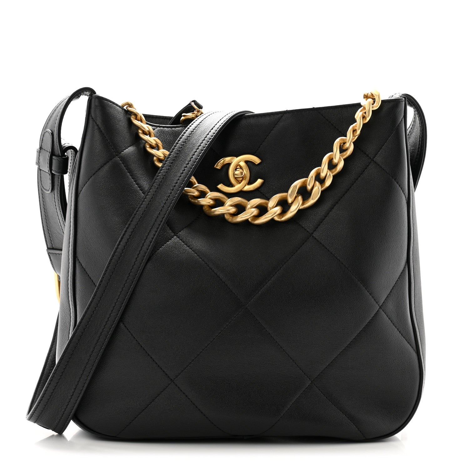 Chanel Calfskin Stitched Easy Mood Hobo Black 1 of 11