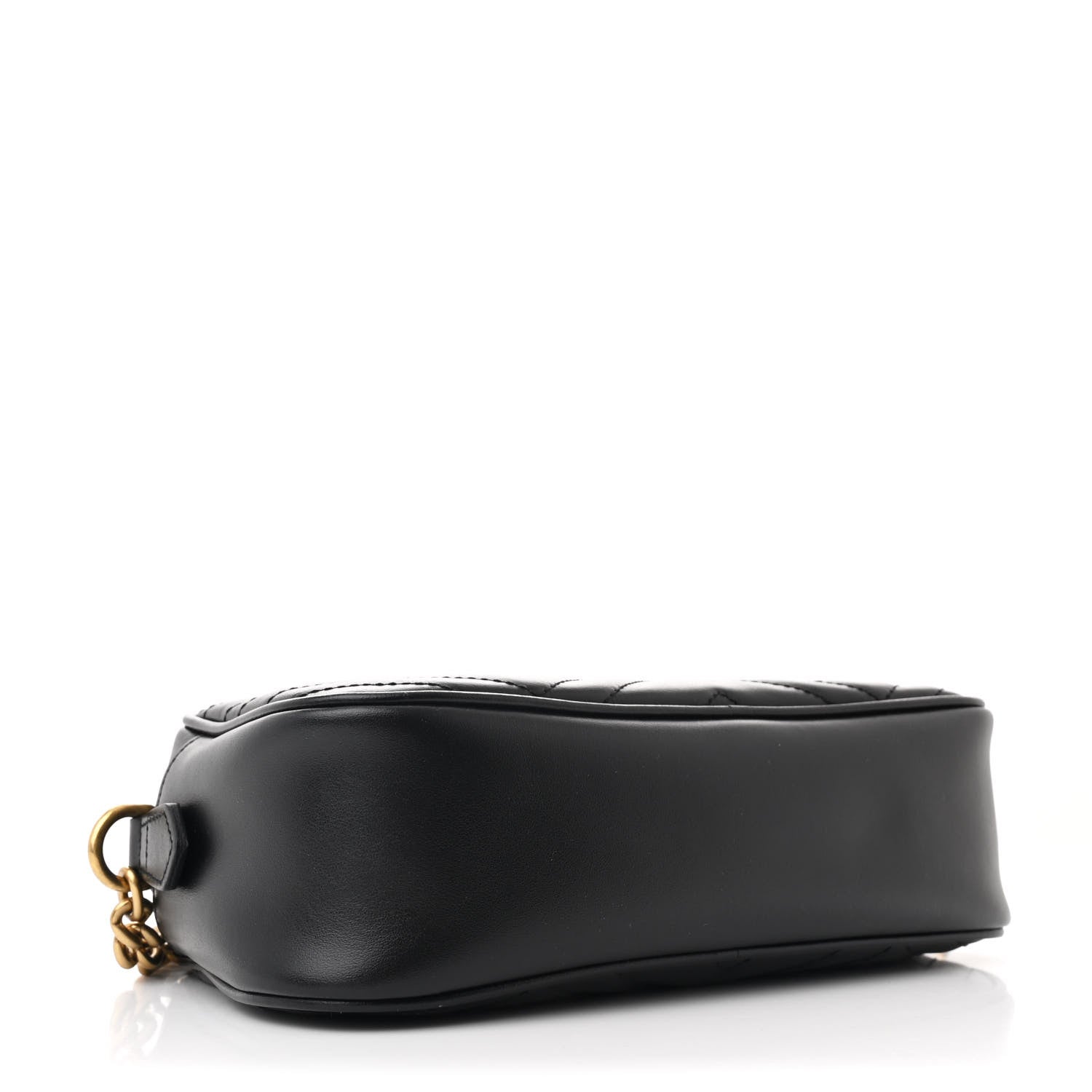 Gucci Calfskin Matelasse Small GG Marmont Chain Shoulder Bag Black 4 of 10