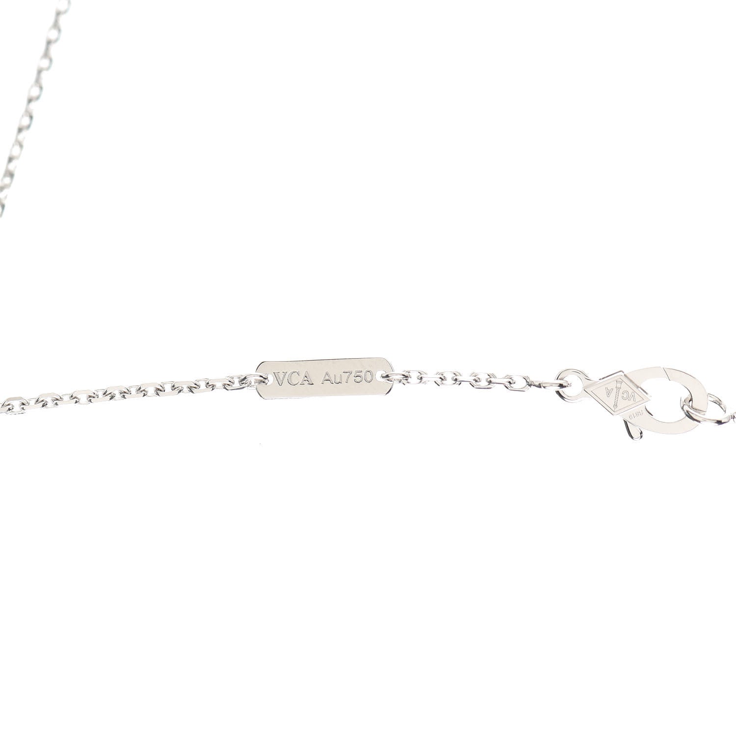 Van Cleef & Arpels 18K White Gold Mother of Pearl Vintage Alhambra Pendant Necklace 6 of 8
