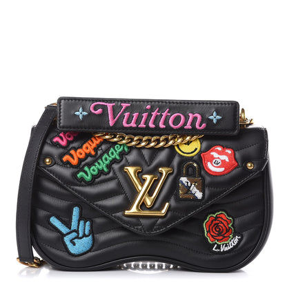 Louis Vuitton Calfskin Embroidered New Wave Chain MM Black 1 of 11