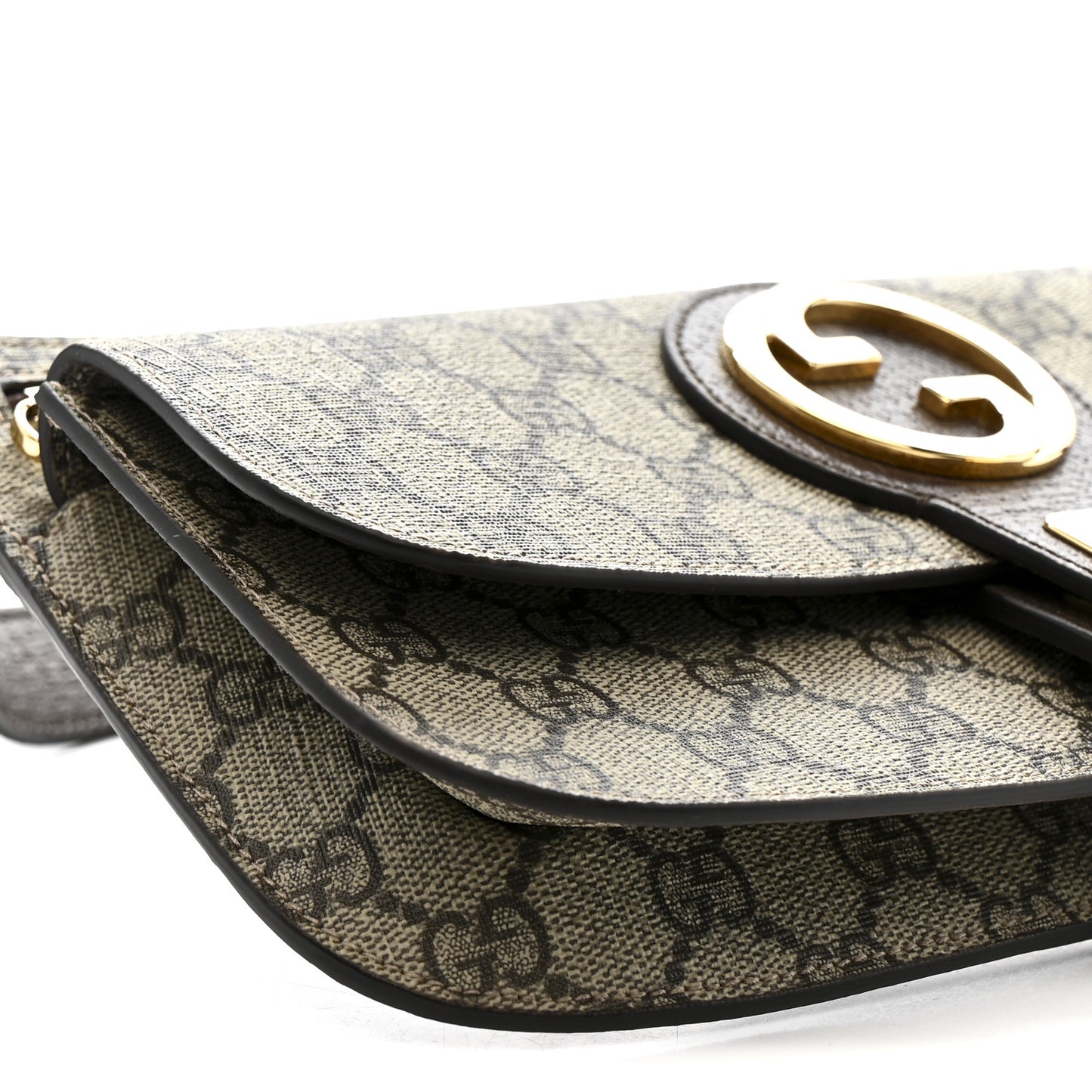 GG Supreme Monogram Textured Dollar Calfskin Blondie Belt Bag Beige Ebony New Acero