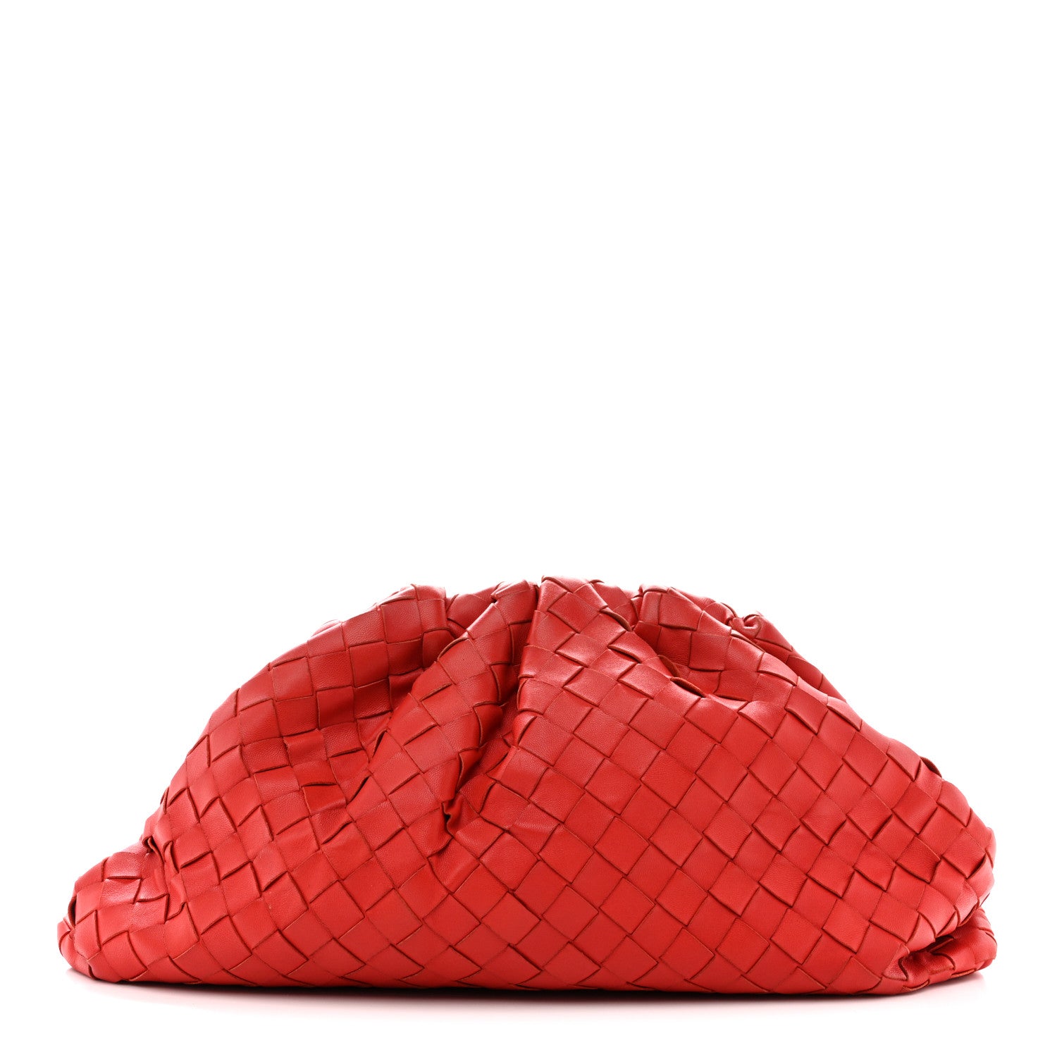 Bottega Veneta Nappa Maxi Intrecciato The Pouch Oversized Clutch Bright Red 1 of 13