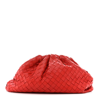 Bottega Veneta Nappa Maxi Intrecciato The Pouch Oversized Clutch Bright Red 1 of 13