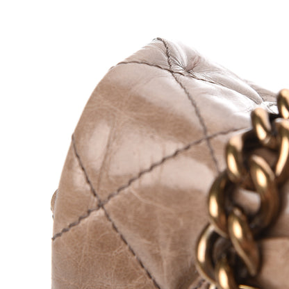 Chanel Glazed Calfskin Castle Rock Medium Flap Dark Beige 10 of 11