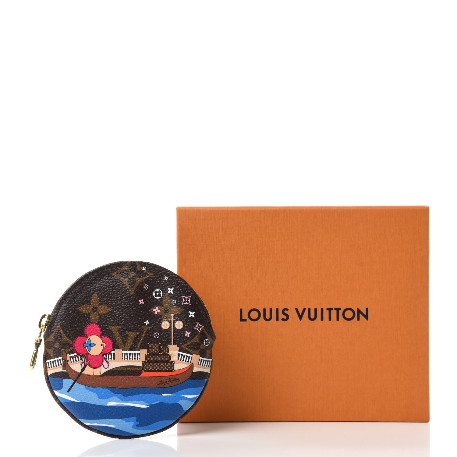 Louis Vuitton Monogram 2019 Christmas Animation Round Coin Purse Blue 8 of 8