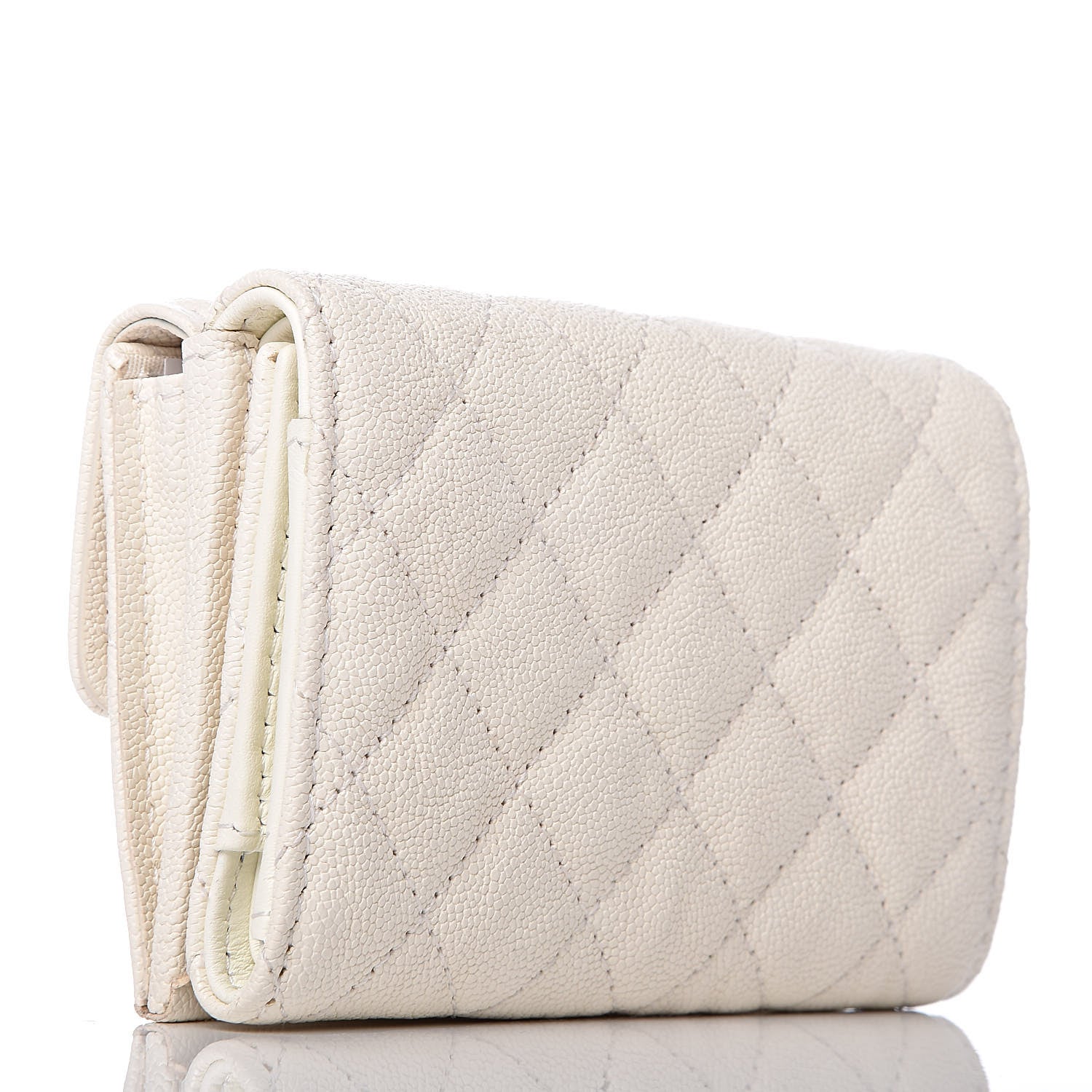 Chanel Caviar Quilted Small Boy Flap Wallet White 3 of 8