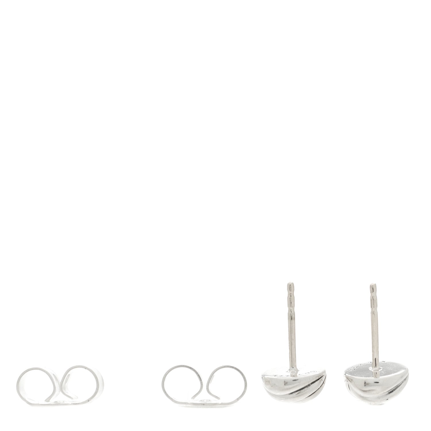 David Yurman Sterling Silver 8mm Sculpted Cable Stud Earrings 3 of 4