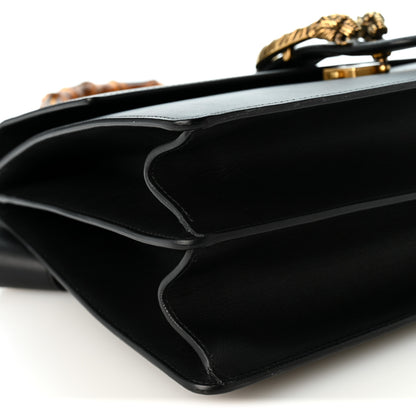 Gucci Moon Calfskin Web Large Dionysus Bamboo Top Handle Bag Black 9 of 13