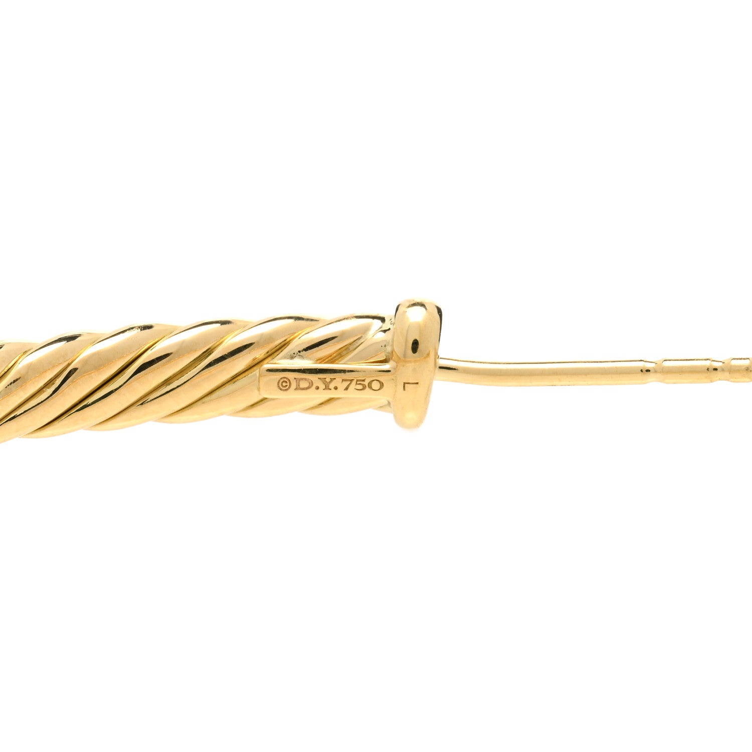 David Yurman 18K Yellow Gold Large Cablespira Hoop Earrings 3 of 3