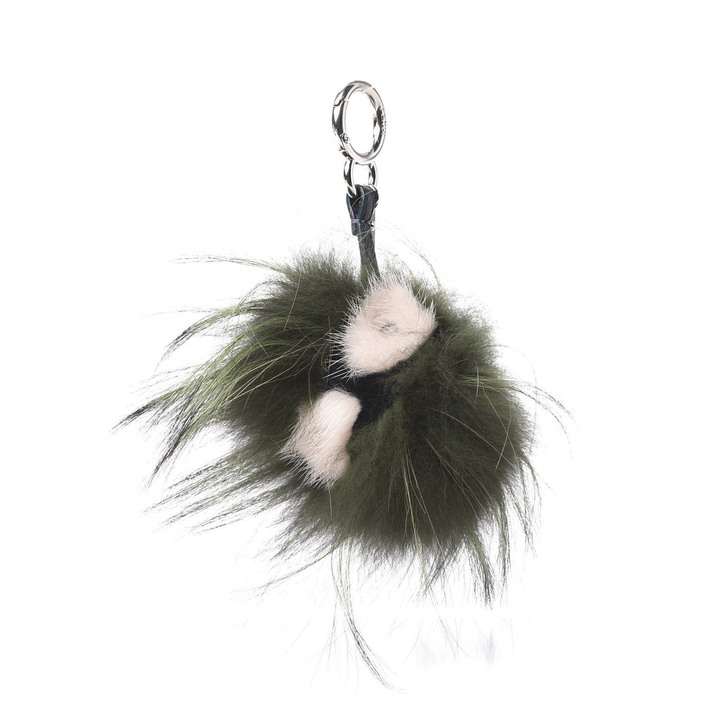 Rabbit Fox Mink Fur Monster Zesty Bag Bug Charm Green Black