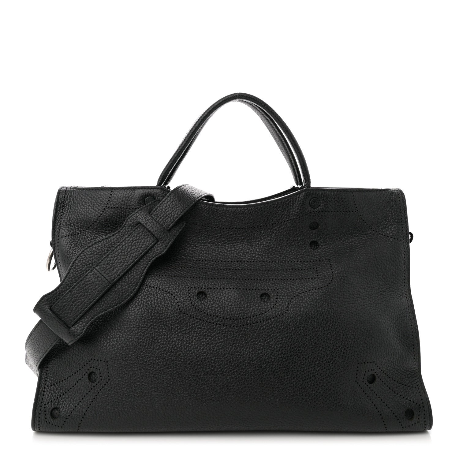 Balenciaga Veau Soyeux Perforated Blackout Hardware City Black 1 of 10