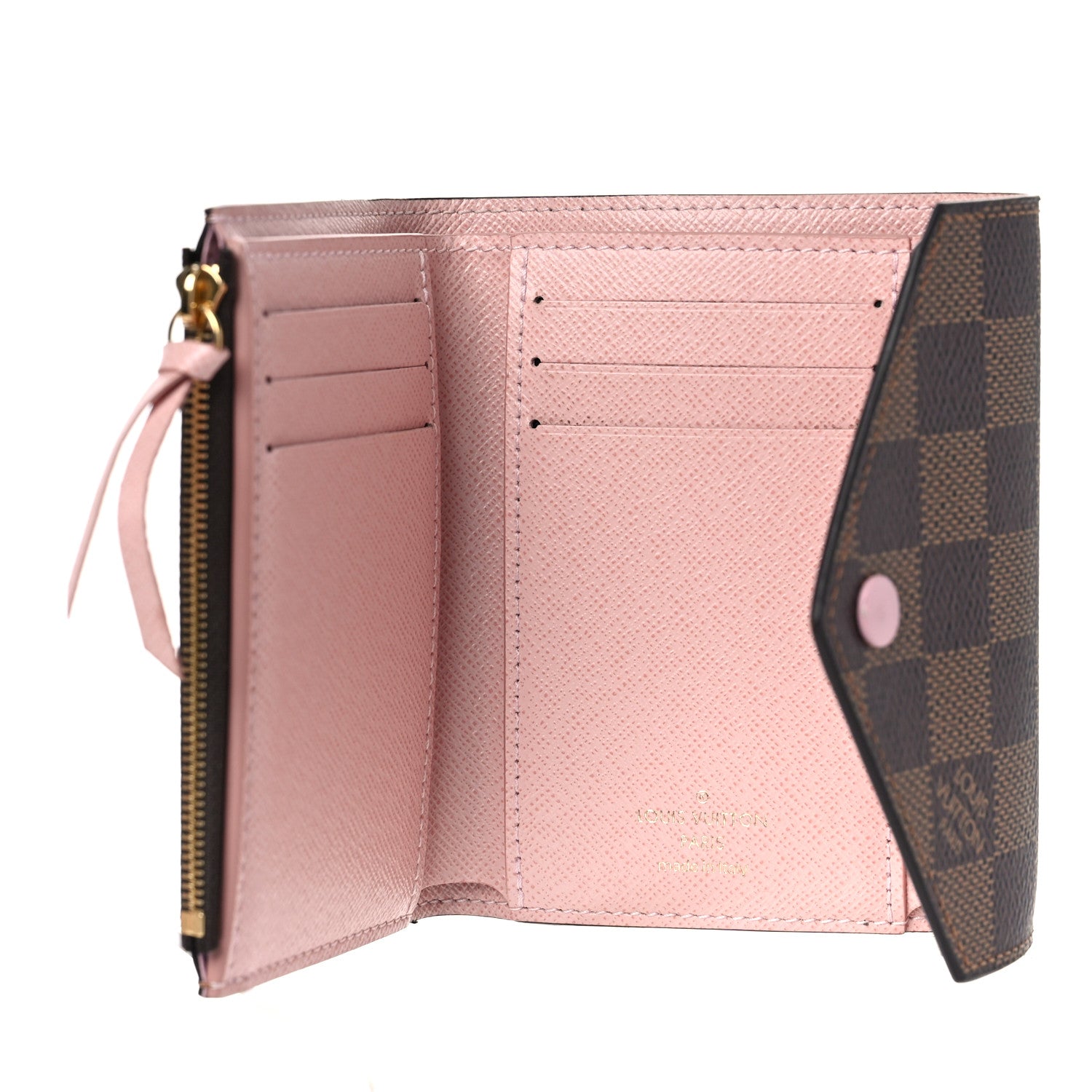 Louis Vuitton Damier Ebene Victorine Wallet Rose Ballerine 5 of 9