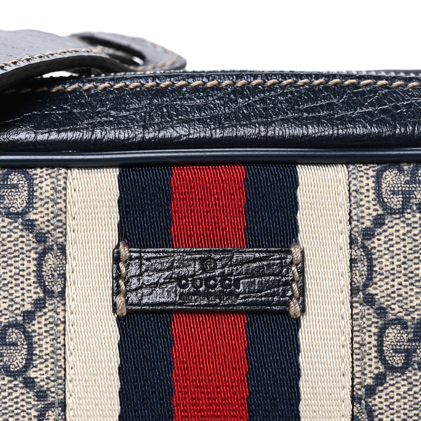 GG Supreme Monogram Web Small Shoulder Bag Navy