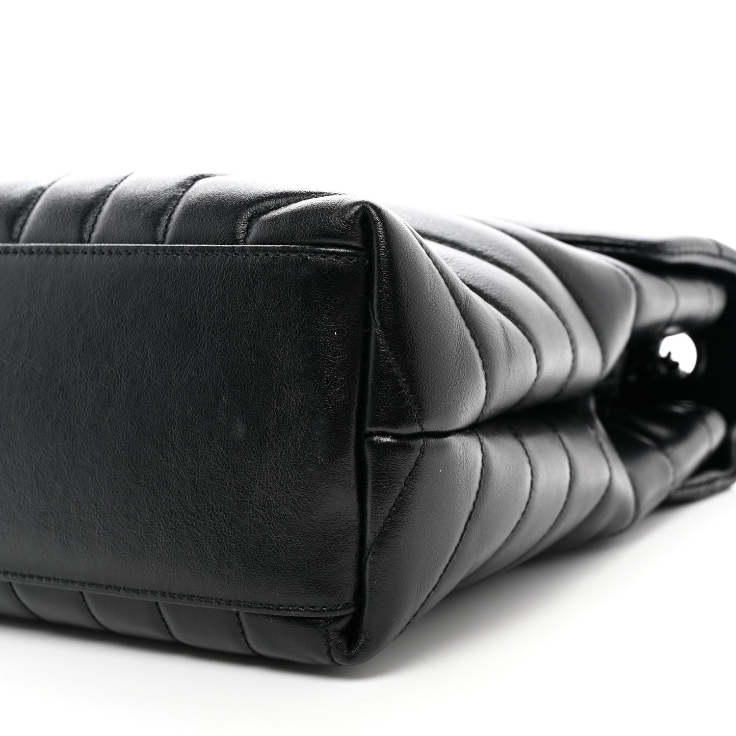 Saint Laurent Calfskin Y Quilted Monogram Monochrome Medium Loulou Chain Satchel Black 11 of 12