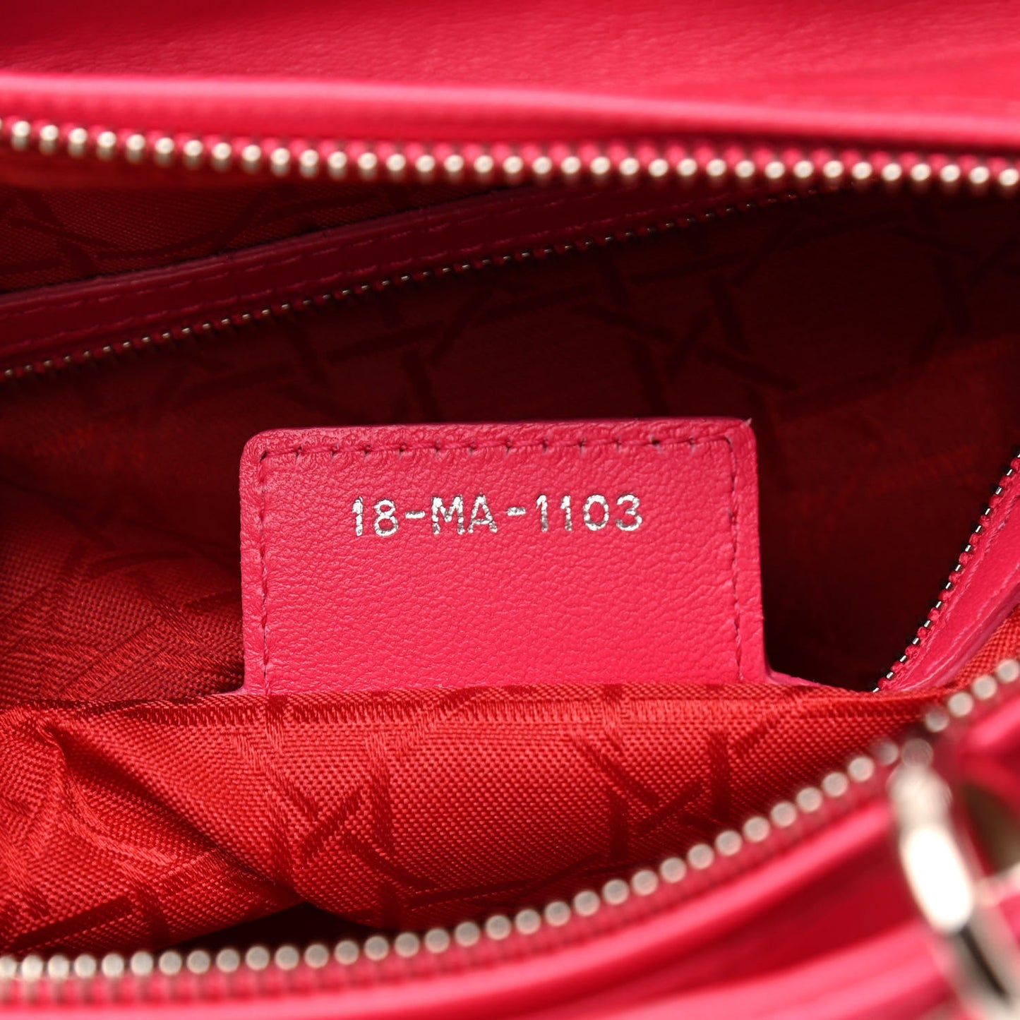 Lambskin Cannage Large Lady Dior Fuchsia