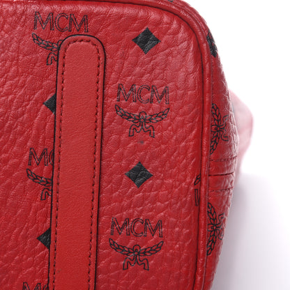 MCM Visetos Medium Anya Zip Top Shopper Tote Ruby Red 6 of 16