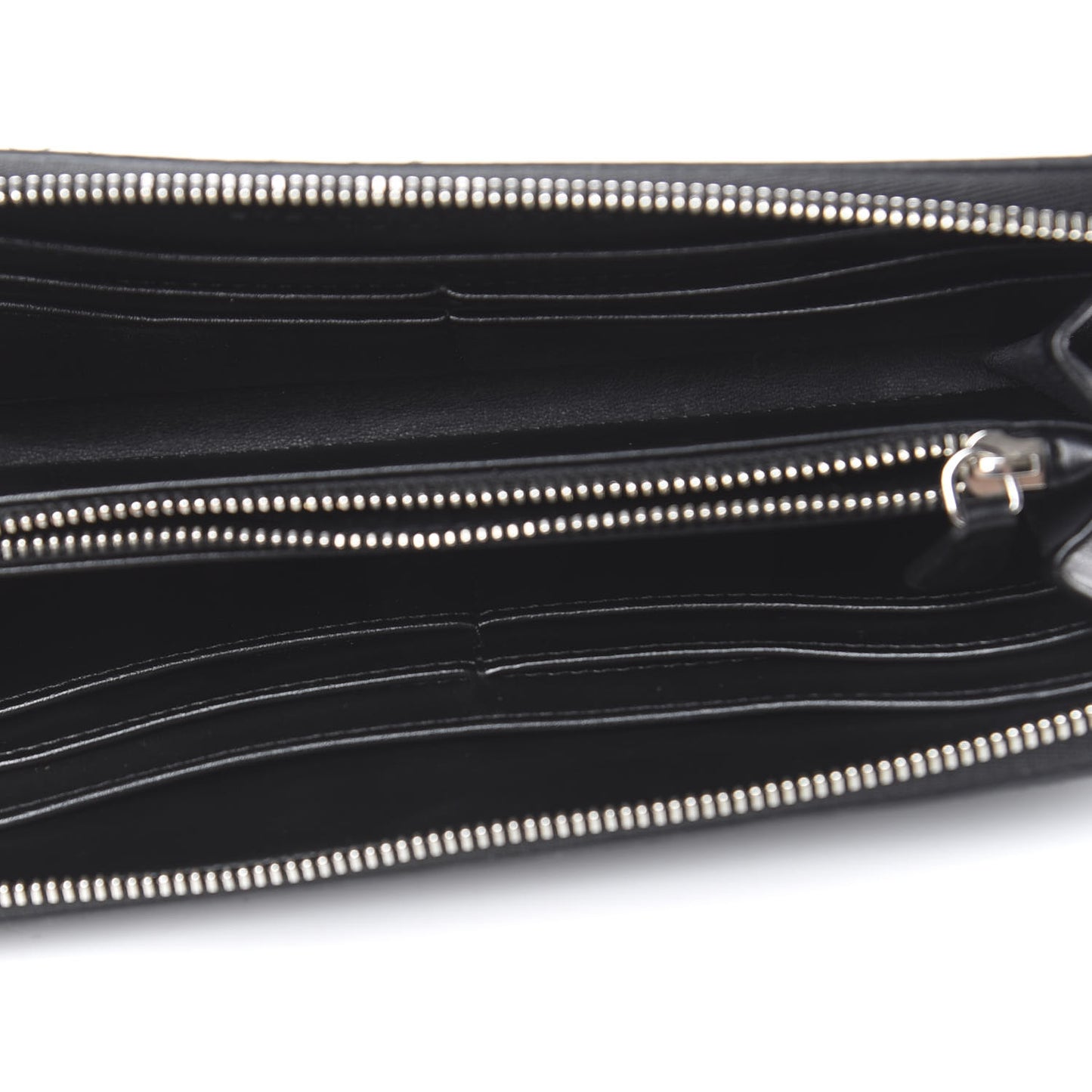 Eco Alter Nappa Perforated Logo Zip Wallet Black