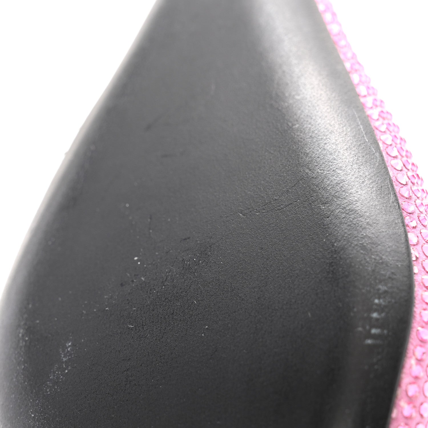 Balenciaga Suede Crystal Embellished Allover Logo Knife 115 Pointed Pumps 38 Pink Black 9 of 9