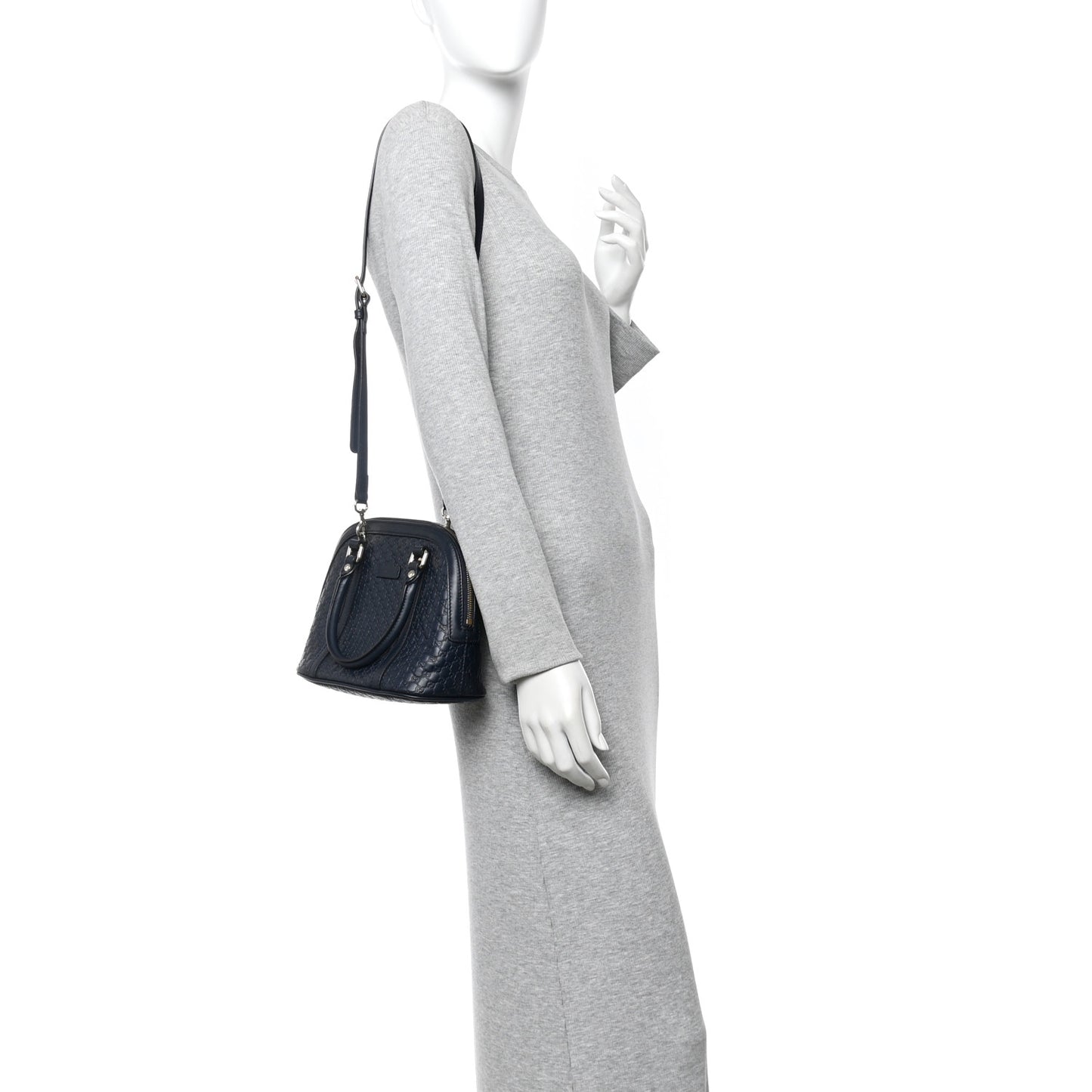 Soft Microguccissima Mini Dome Bag Blue