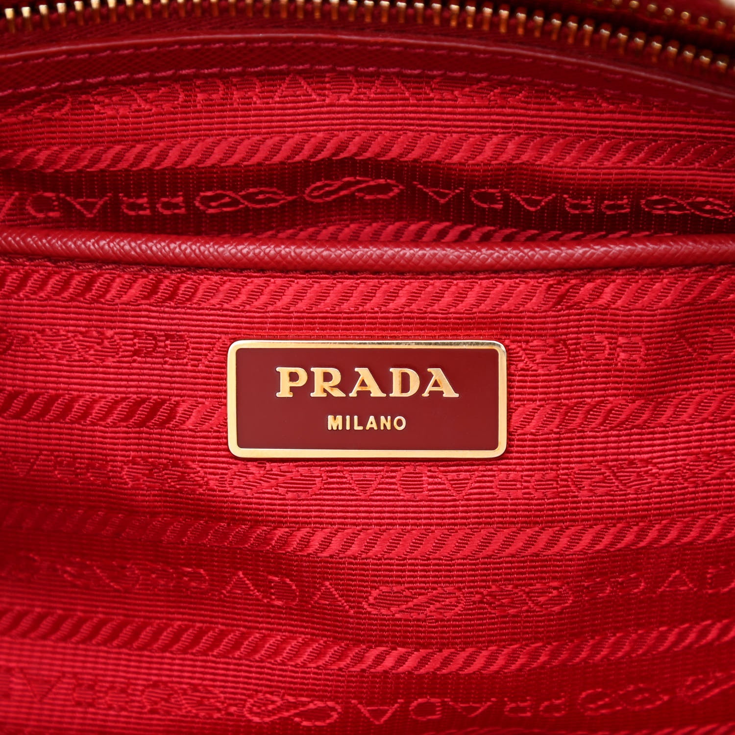 Prada Saffiano Lux Bowler Fuoco 6 of 17