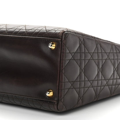 Christian Dior Lambskin Cannage Large Lady Dior Dark Brown 8 of 20