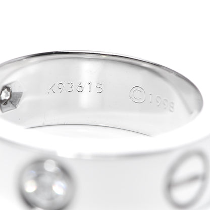 Cartier 18K White Gold 3 Diamond 5.5mm LOVE Ring 47 4.25 4 of 5