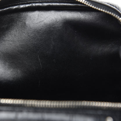 Saint Laurent Calfskin Crocodile Embossed Monogram Lunch Box Bag Black 10 of 10