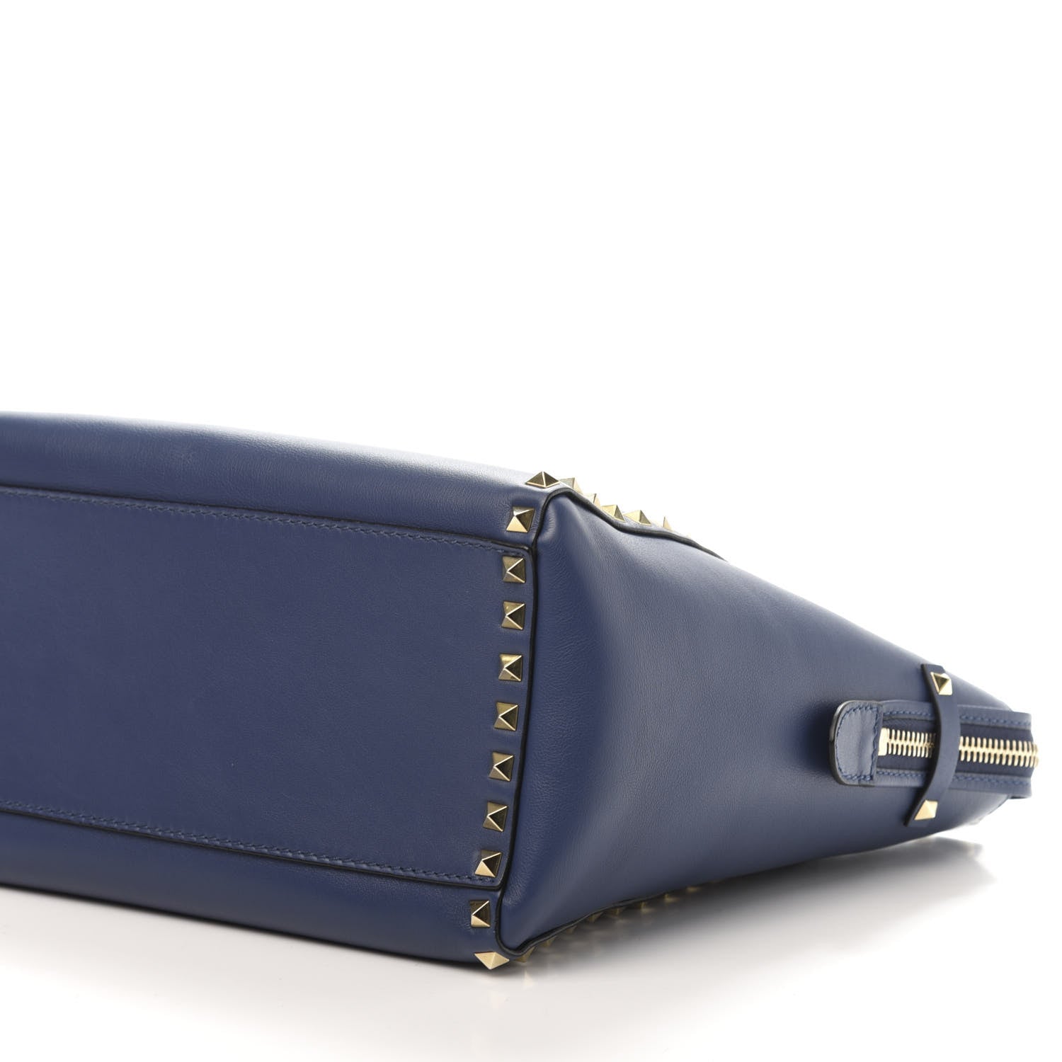 Valentino Garavani Vitello Rockstud Double Handle Tote Indigo 7 of 9