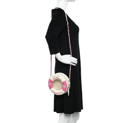Chanel Lambskin Coco Lifesaver Round Bag Pink White 2 of 10