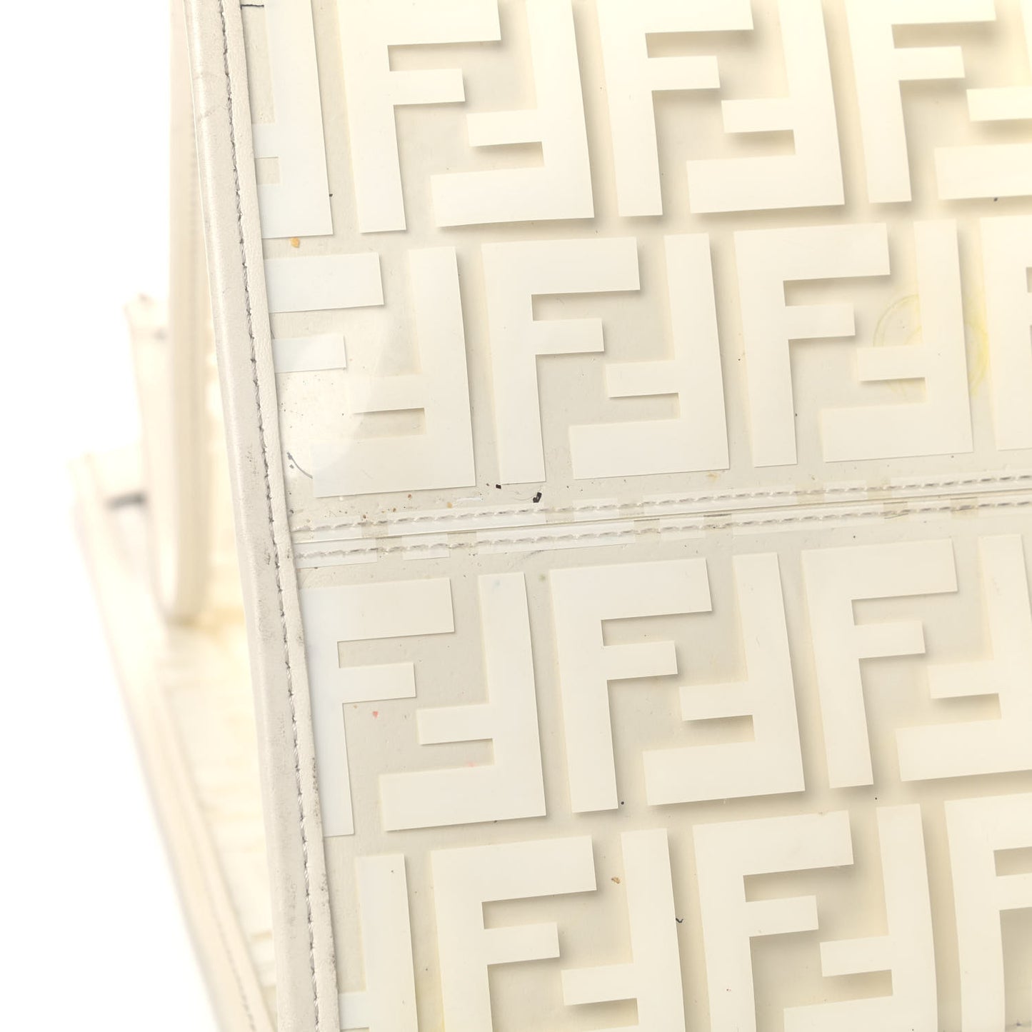TPU FF Vitello Century Plexiglass Large Runaway Shopper Tote White