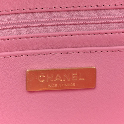 Chanel Tweed Large Top Handle Clutch With Chain Pink Black Ecru 7 of 10