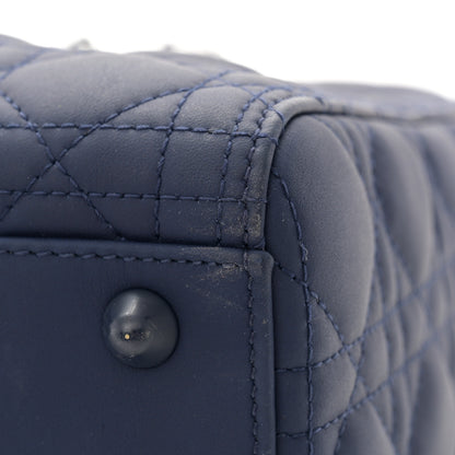 Christian Dior Ultra Matte Calfskin Cannage Large Lady Dior Blue 11 of 14