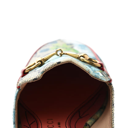Gucci GG Supreme Monogram Blooms Womens Princetown Slippers 34 Beige Blue Navy Hibiscus Red 9 of 11
