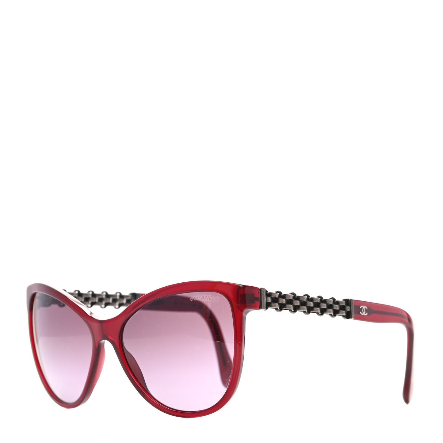Acetate Cat Eye Chain Sunglasses 5326 Red