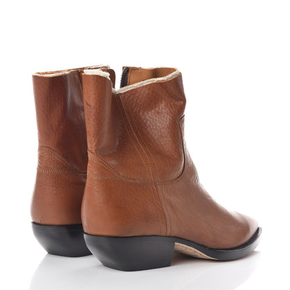 Saint Laurent Calfskin Theo Ankle Boots 38.5 Cognac 4 of 16