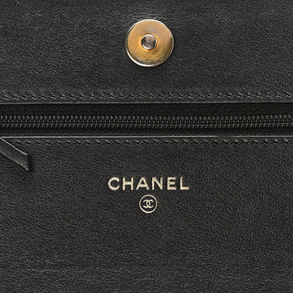 Chanel Caviar Chevron Quilted Boy Wallet On Chain WOC Black 6 of 11