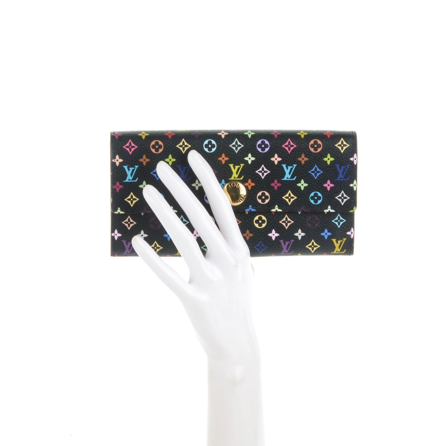 Louis Vuitton Monogram Multicolor Sarah Wallet Black Grenade 2 of 8