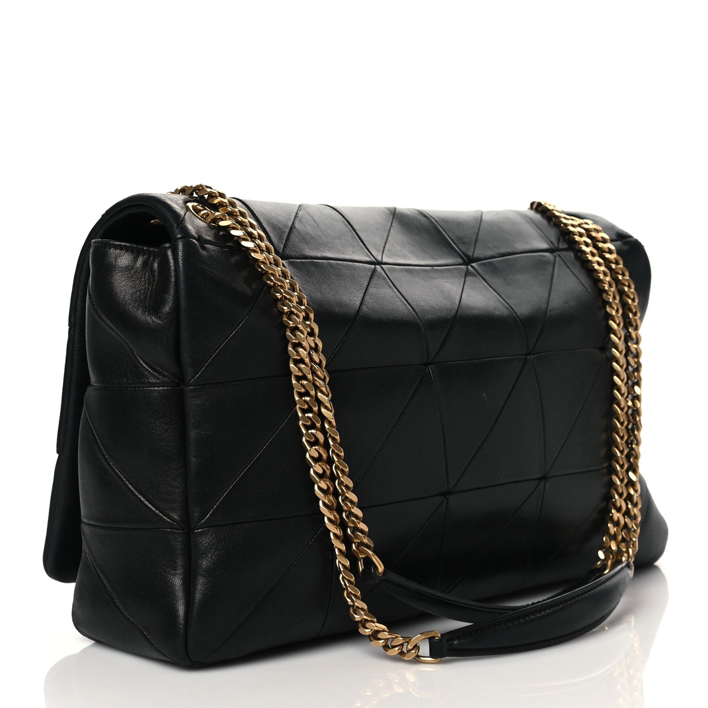 Lambskin Patchwork Monogram Large Jamie Black