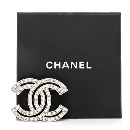 Chanel Baguette Crystal CC Brooch Silver 4 of 4