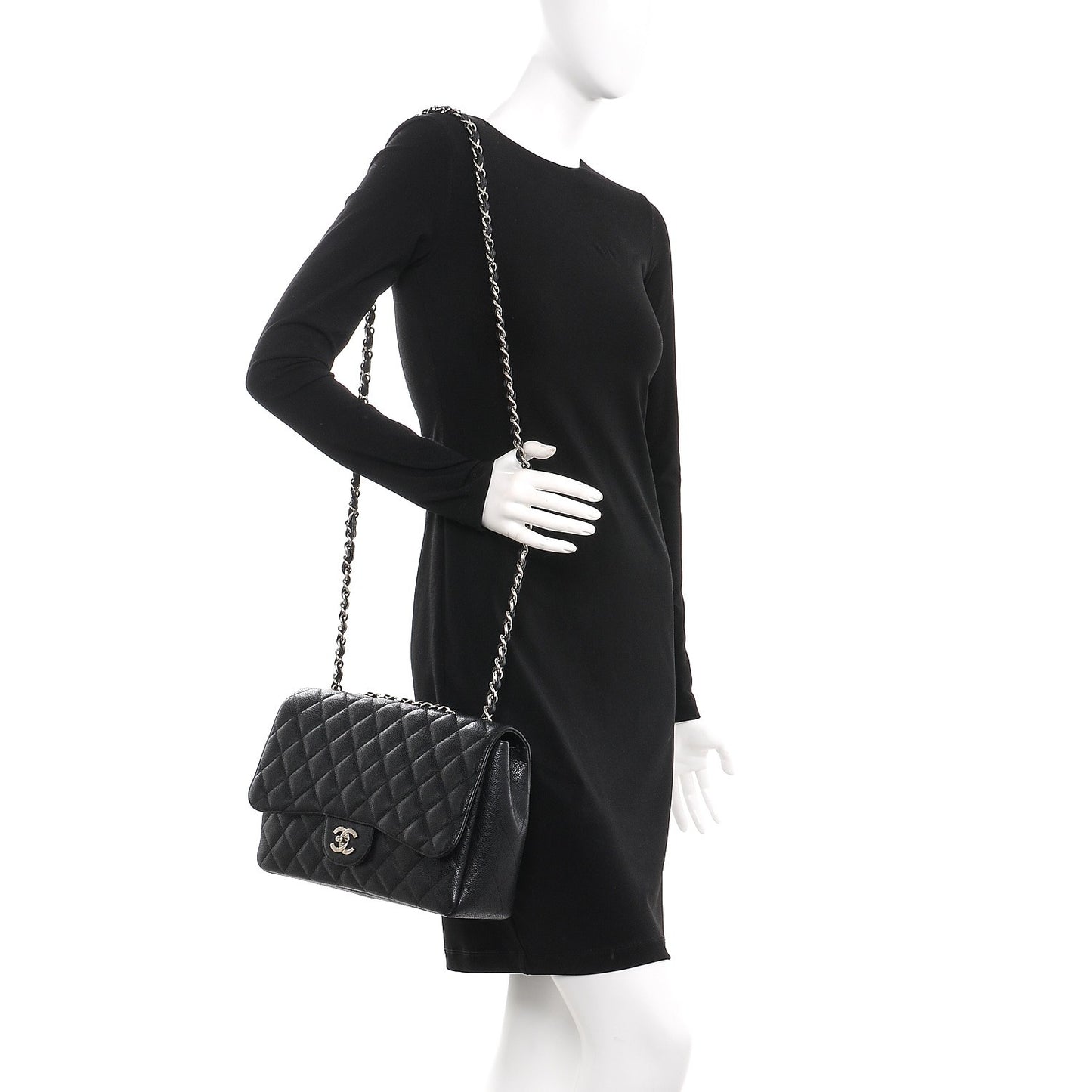 Caviar Quilted Jumbo Single Flap Black