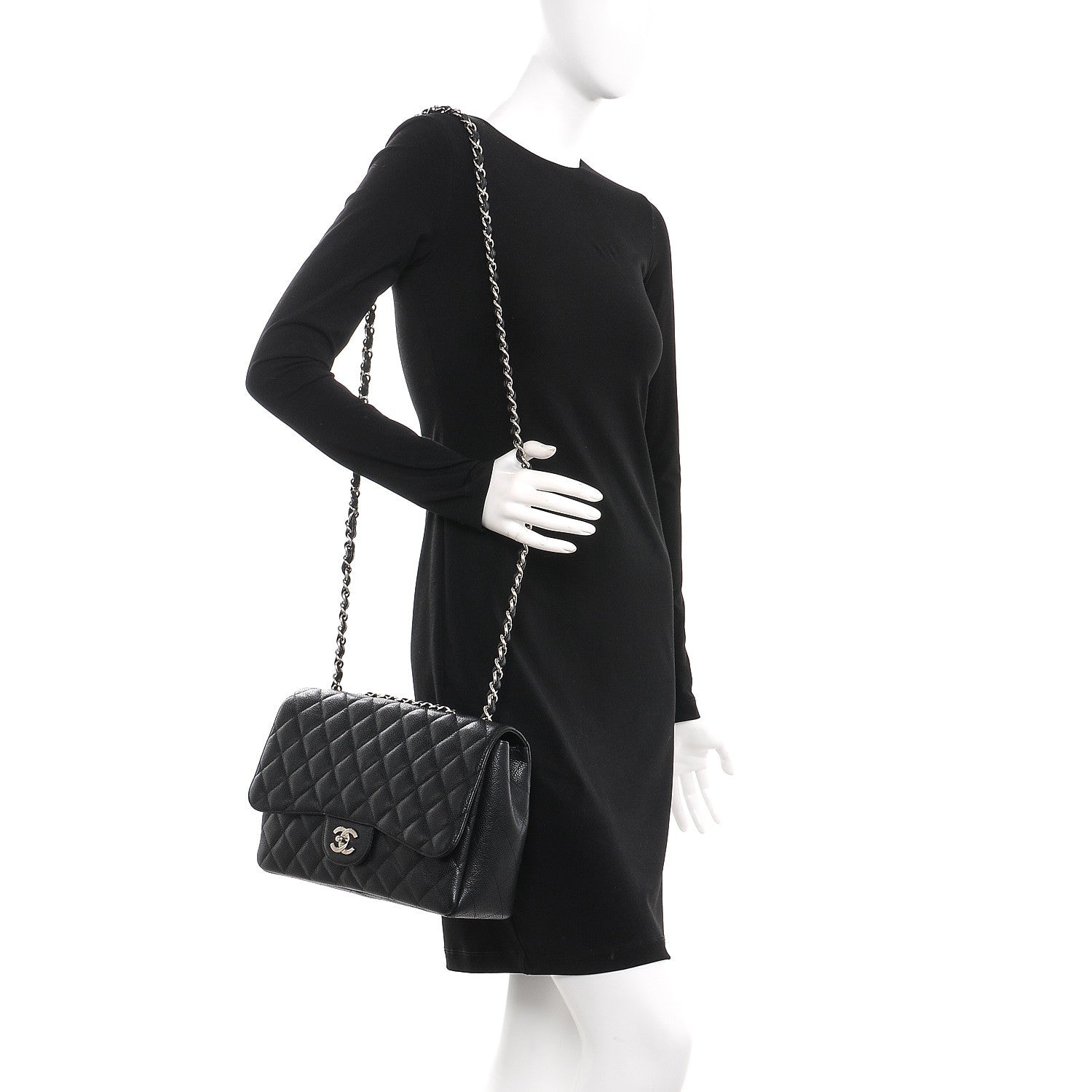 Chanel Caviar Quilted Jumbo Single Flap Black 8 of 8