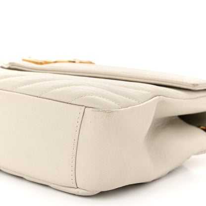 Saint Laurent Sheepskin Matelasse Chevron Monogram Medium College Bag Crema Soft 10 of 13