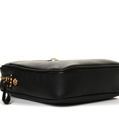 Versace Grained Calfskin Small Medusa Messenger Bag Black 9 of 13