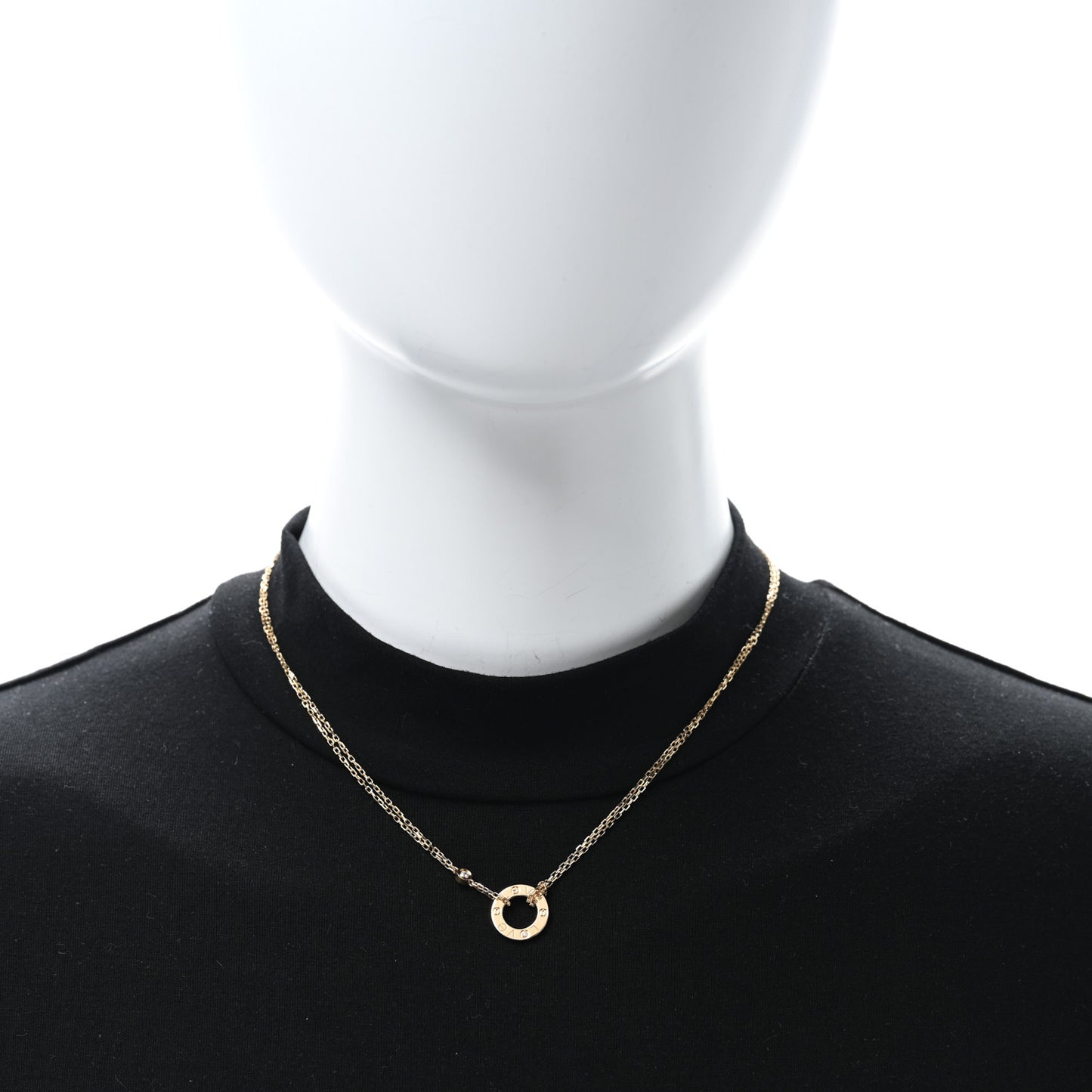 18K Yellow Gold 2 Diamond LOVE Necklace