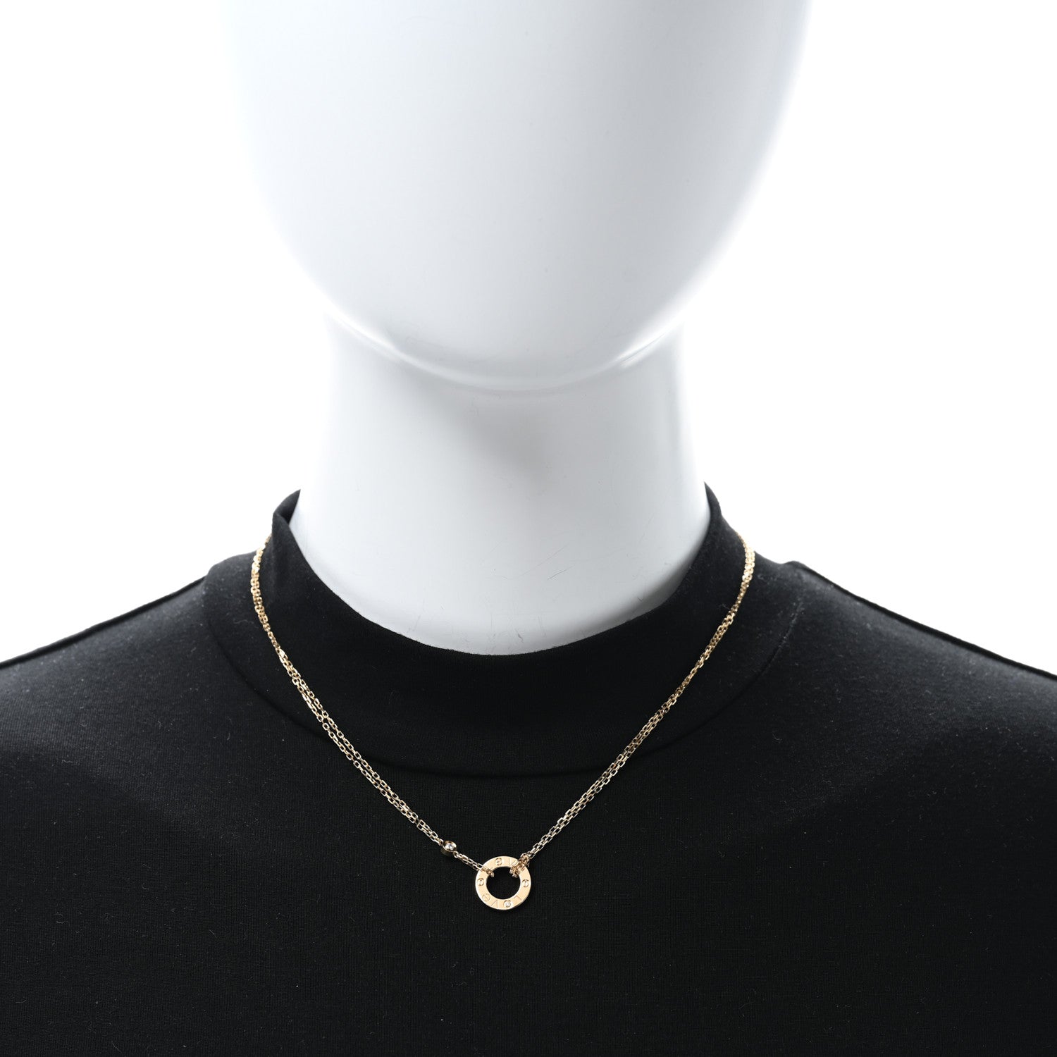Cartier 18K Yellow Gold 2 Diamond LOVE Necklace 3 of 4