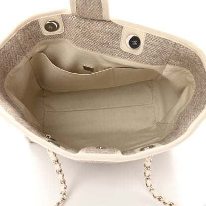 Chanel Mixed Fibers Small Deauville Tote Light Grey 7 of 10