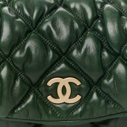 Chanel Lambskin Bubble Quilt Accordion Flap Dark Green 8 of 10