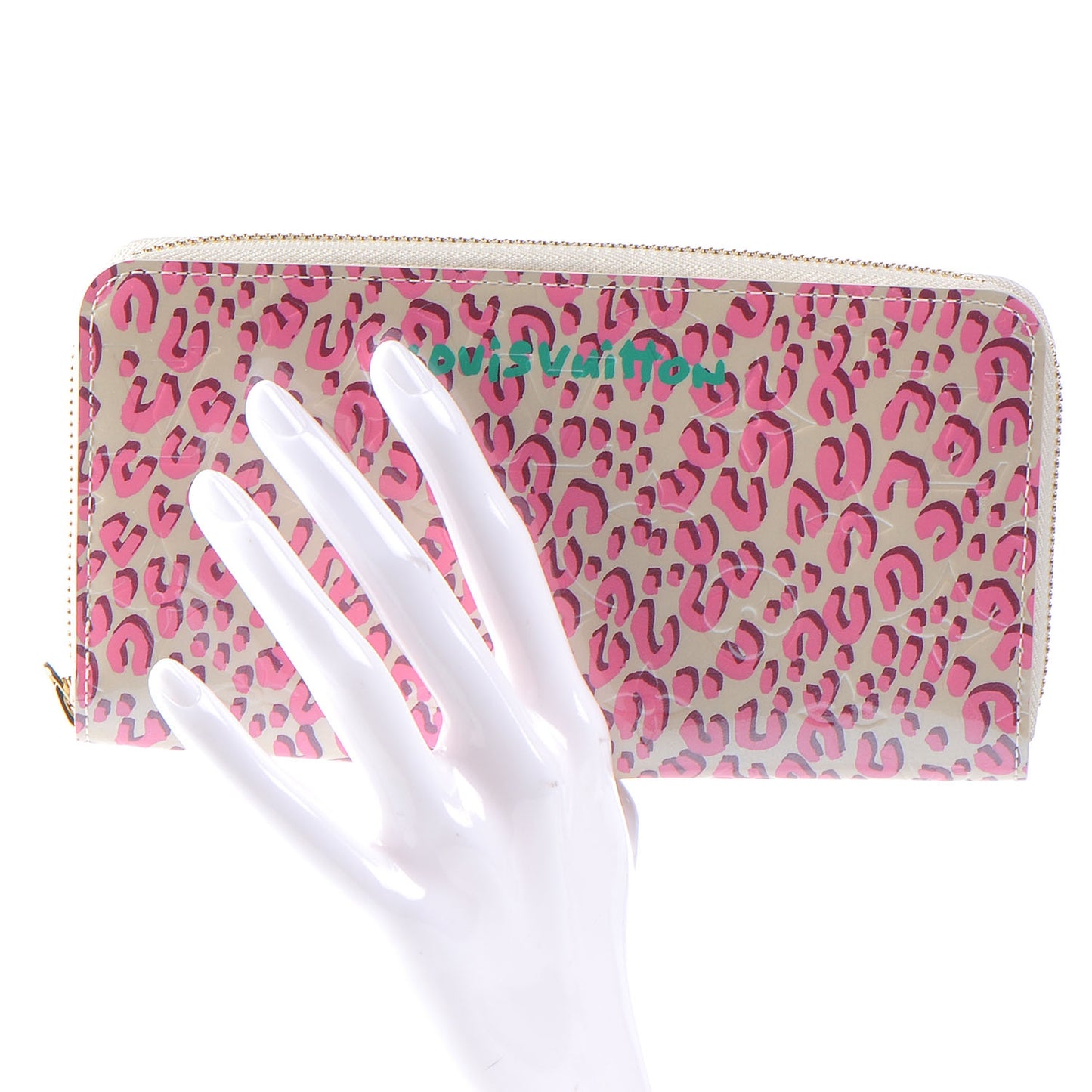 Leopard Zippy Wallet Blanc Corail
