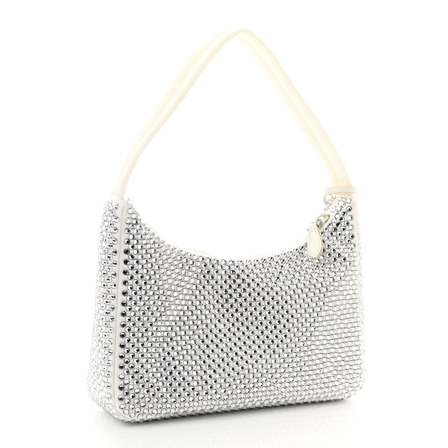 Prada Satin Crystal Mini Re-Edition 2000 Bag White 3 of 10