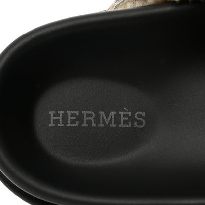 Hermes Suede Goatskin Shearling Go Mules 36 Brun Frume Ecru 7 of 9